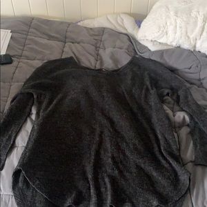 Dark grey pullover ribbed sweater